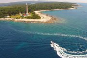 Veli rat bays and lighthouse on a speedboat ride