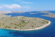 boat trip to kornati islands aerial view