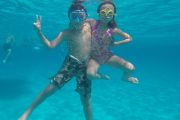 kids snorkelling on sakarun beach underwater photo