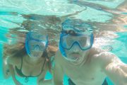 couple taking a underwater selfie on a dugi otok boat tour