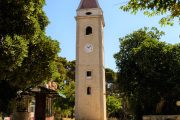 belltower and bar in village