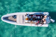 guests on a speedboat on a silba and olib boat tour