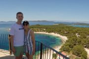 couple on top of the lightouse and panoramic view on Dugi Otok