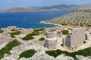 mana island ruins movie set panoramin view kornati islands