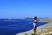 kornati and telašćica private boat tour girl standing looking at landscape