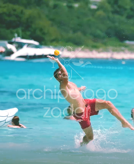 jumping in the air while playing picigin in zadar