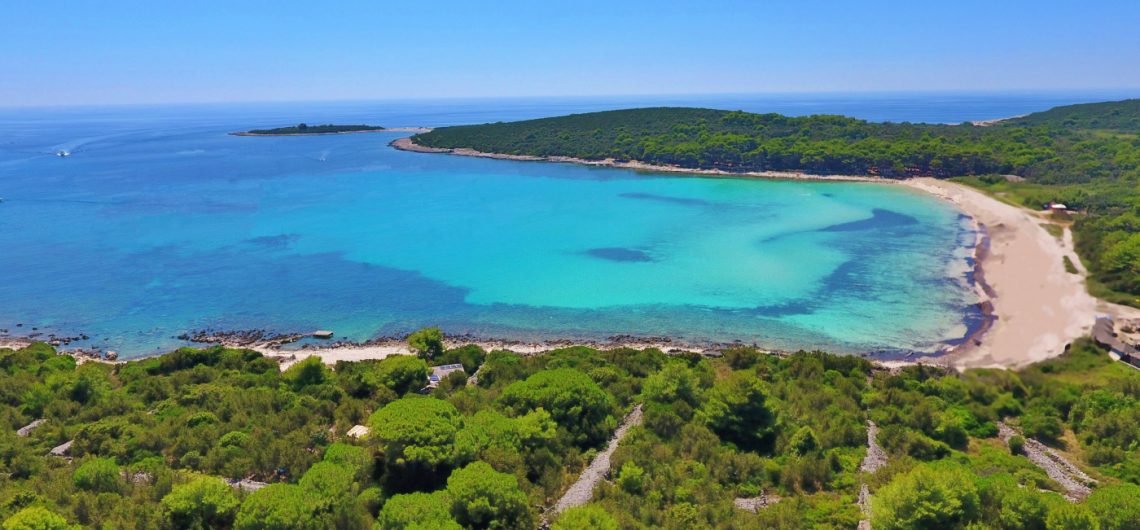beaches in Zadar region sakarun bay aerial