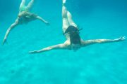 two girls snorkeling