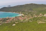 island village aerial photo of island ugljan