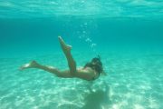 girl Snorkeling around Island Bays