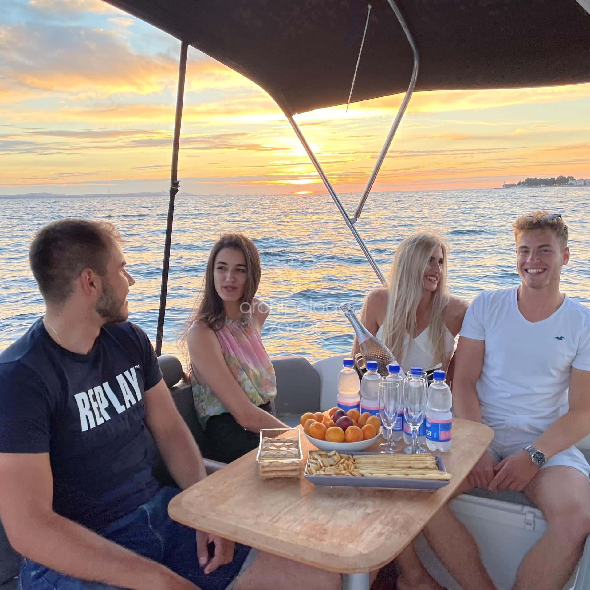 Magical champagne sunset boat trip moments