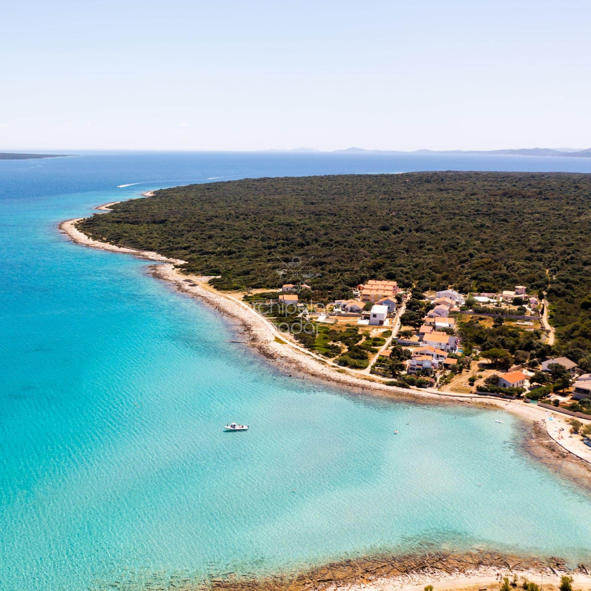 aerial view of sotorišće bay on silba island