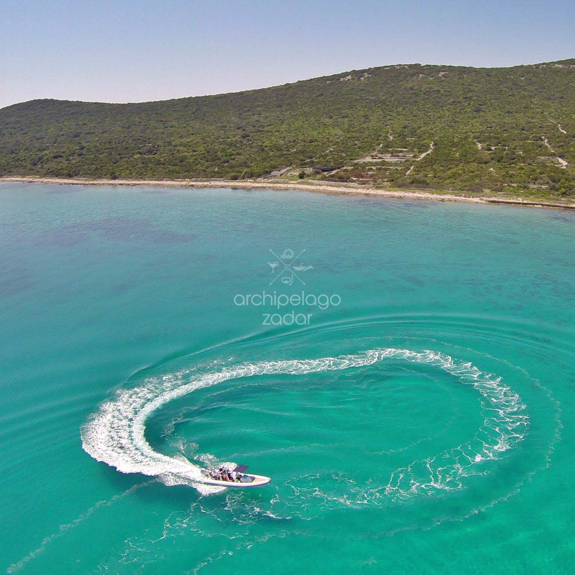 boat cruise near island ugljan coastline