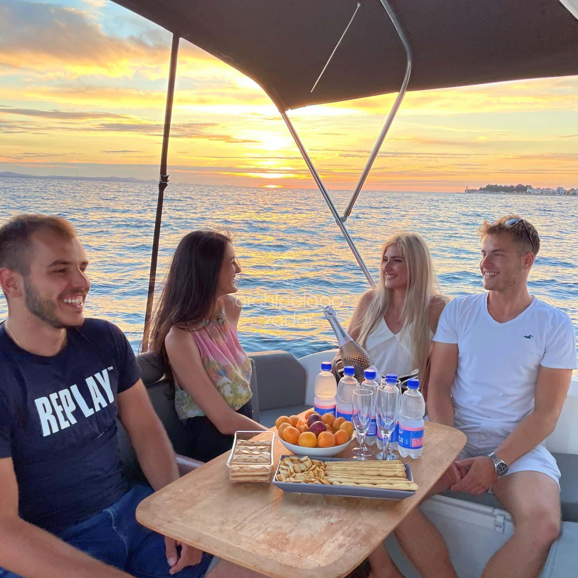 Magical sunset boat tour in zadar channel