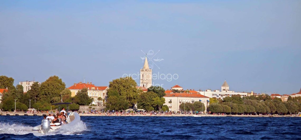boat tour cruising near zadar promenade